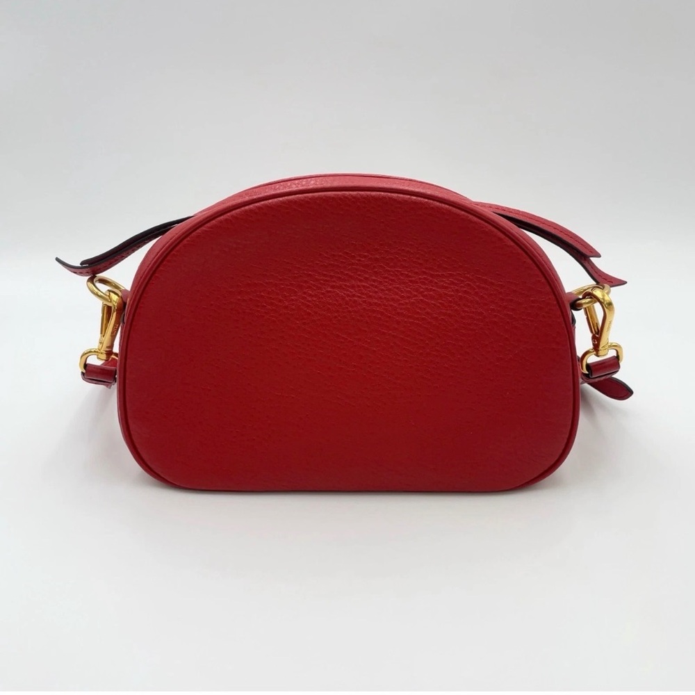 Authentic Prada Vitello Daino Leather Red Shoulder Bag W/Strap - Picture 2 of 16